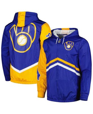 Men's Royal Milwaukee Brewers Undeniable Full-Zip Hoodie Windbreaker Jacket