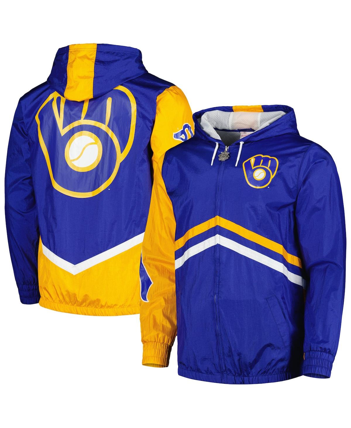 Mitchell & Ness Men's  Royal Milwaukee Brewers Undeniable Full-zip Hoodie Windbreaker Jacket In Royal