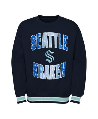 Big Boys and Girls Deep Sea Blue Seattle Kraken Classic Blueliner Pullover Sweatshirt