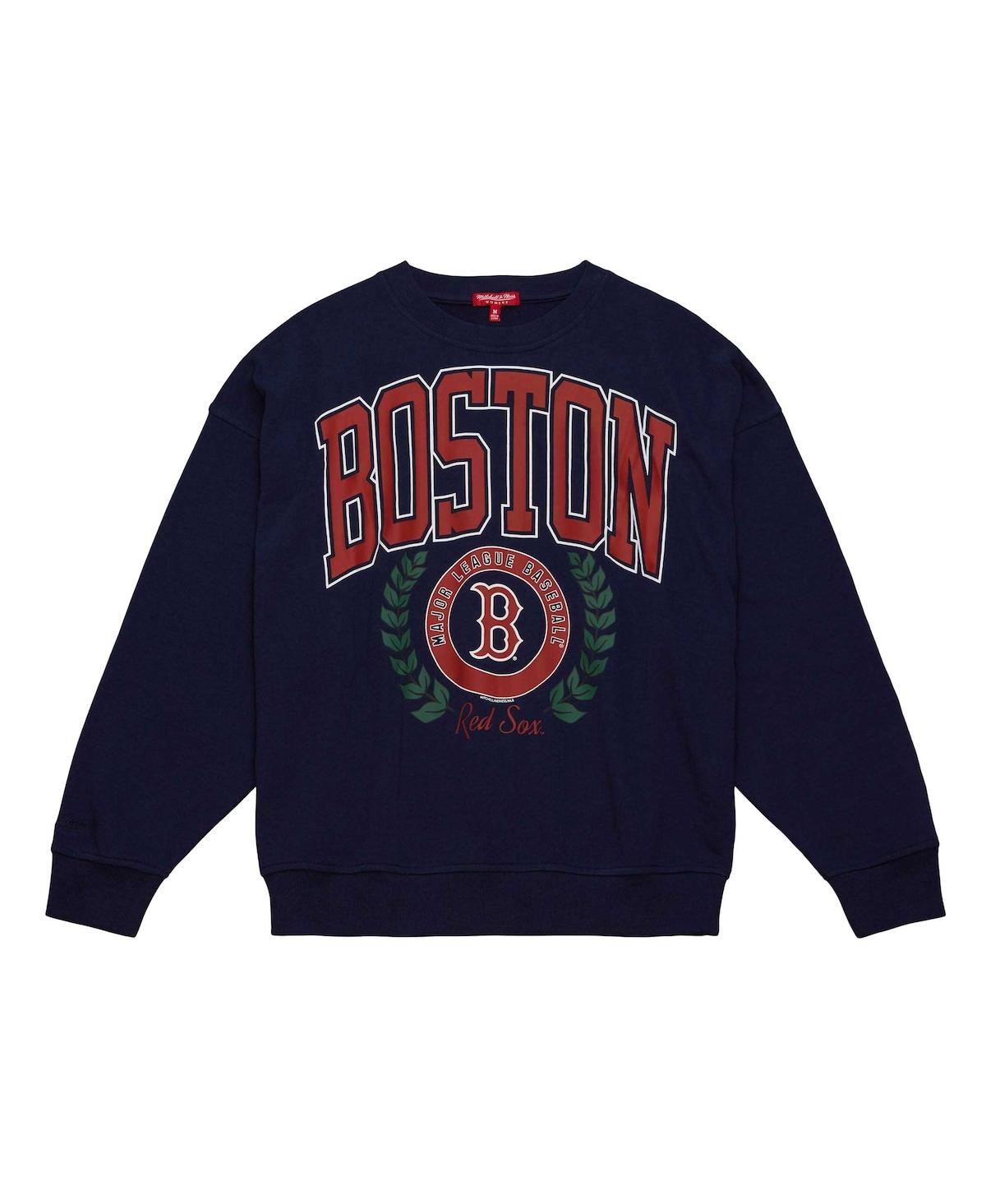 Women's Mitchell & NessBoston Red Sox Logo Lt 2.0 Pullover Sweatshirt - Navy