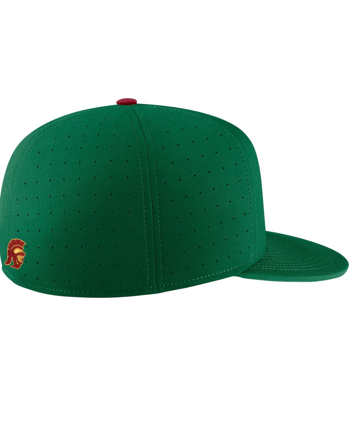 Shop Nike Men's  Green Usc Trojans Aero True Baseball Performance Fitted Hat