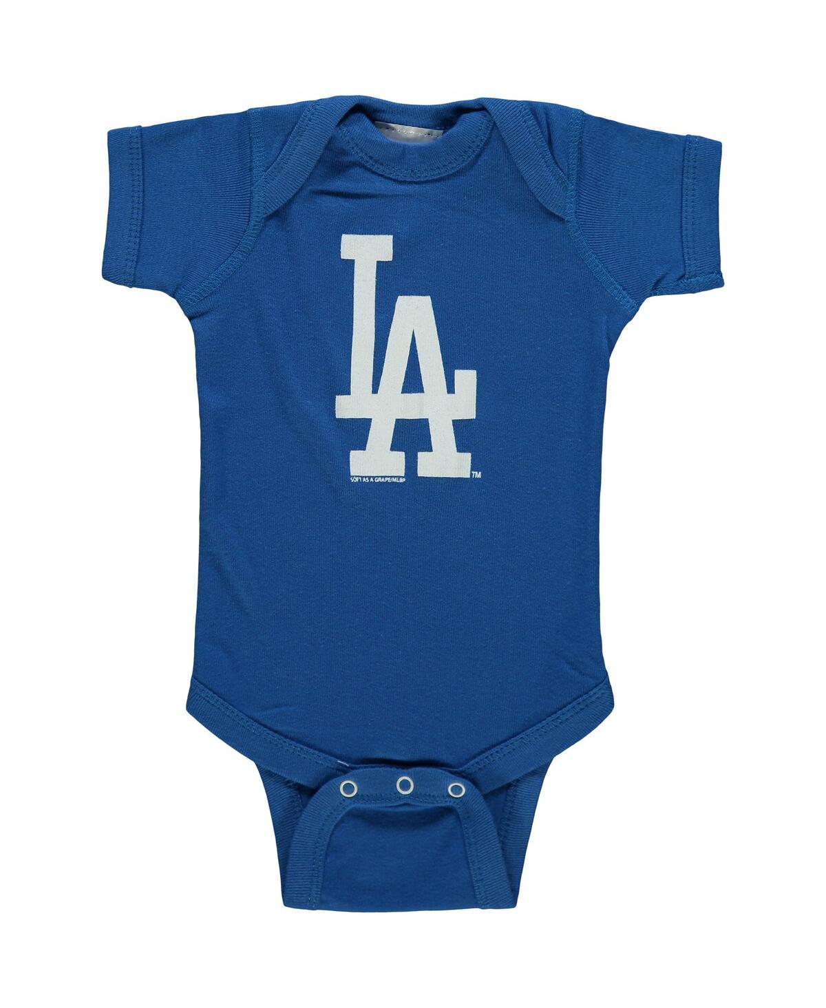 Shop Soft As A Grape Boys And Girls Newborn And Infant  Royal, Gray Los Angeles Dodgers 2-piece Body Suit In Royal,gray