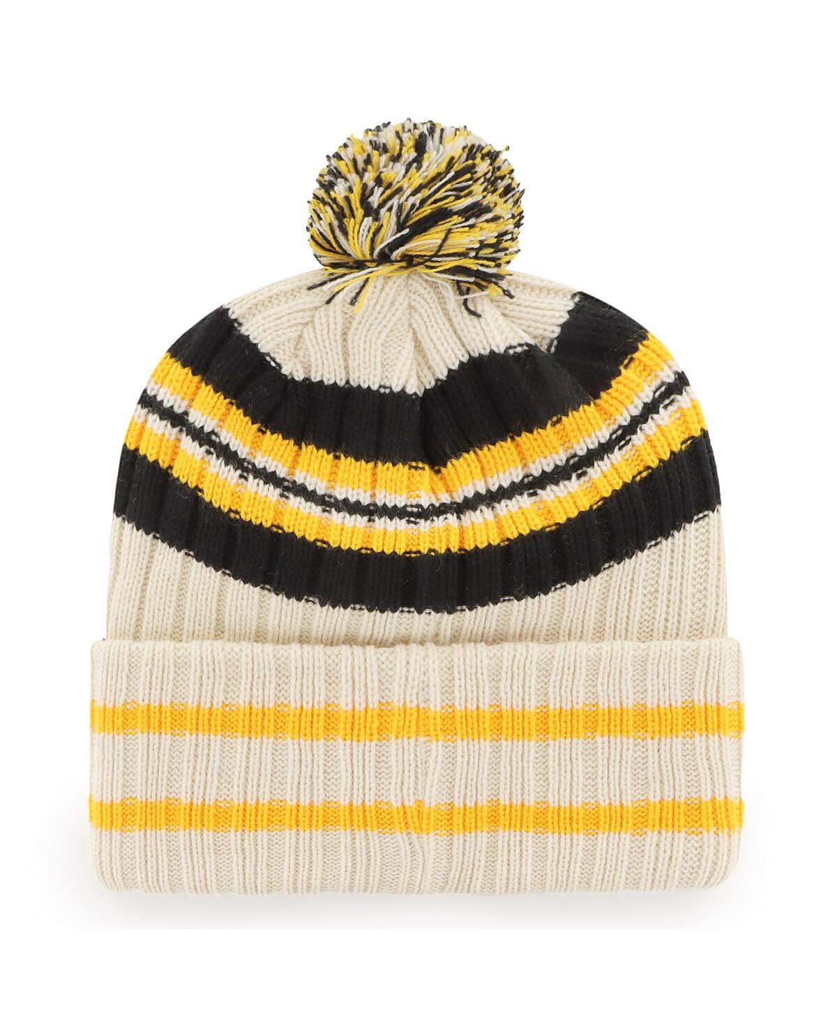 47 Brand Men's ' Natural Pittsburgh Pirates Home Patch Cuffed Knit Hat With Pom In Natural
