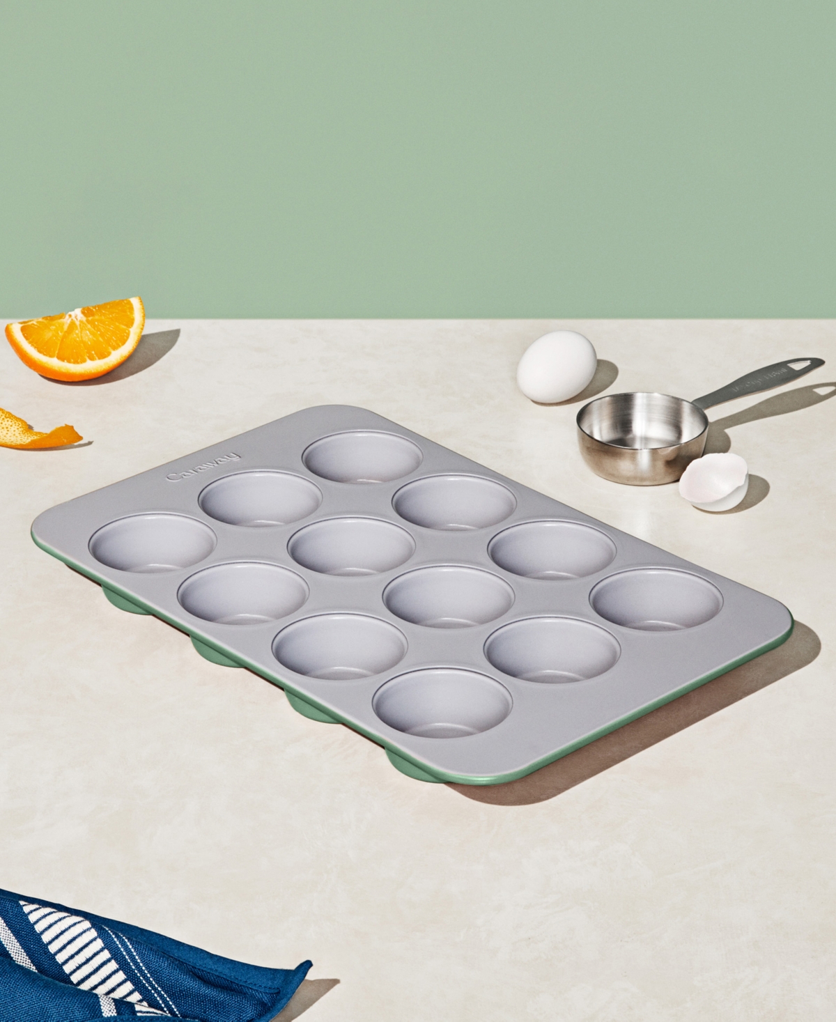 Caraway Ceramic Non-stick Muffin Pan In Green