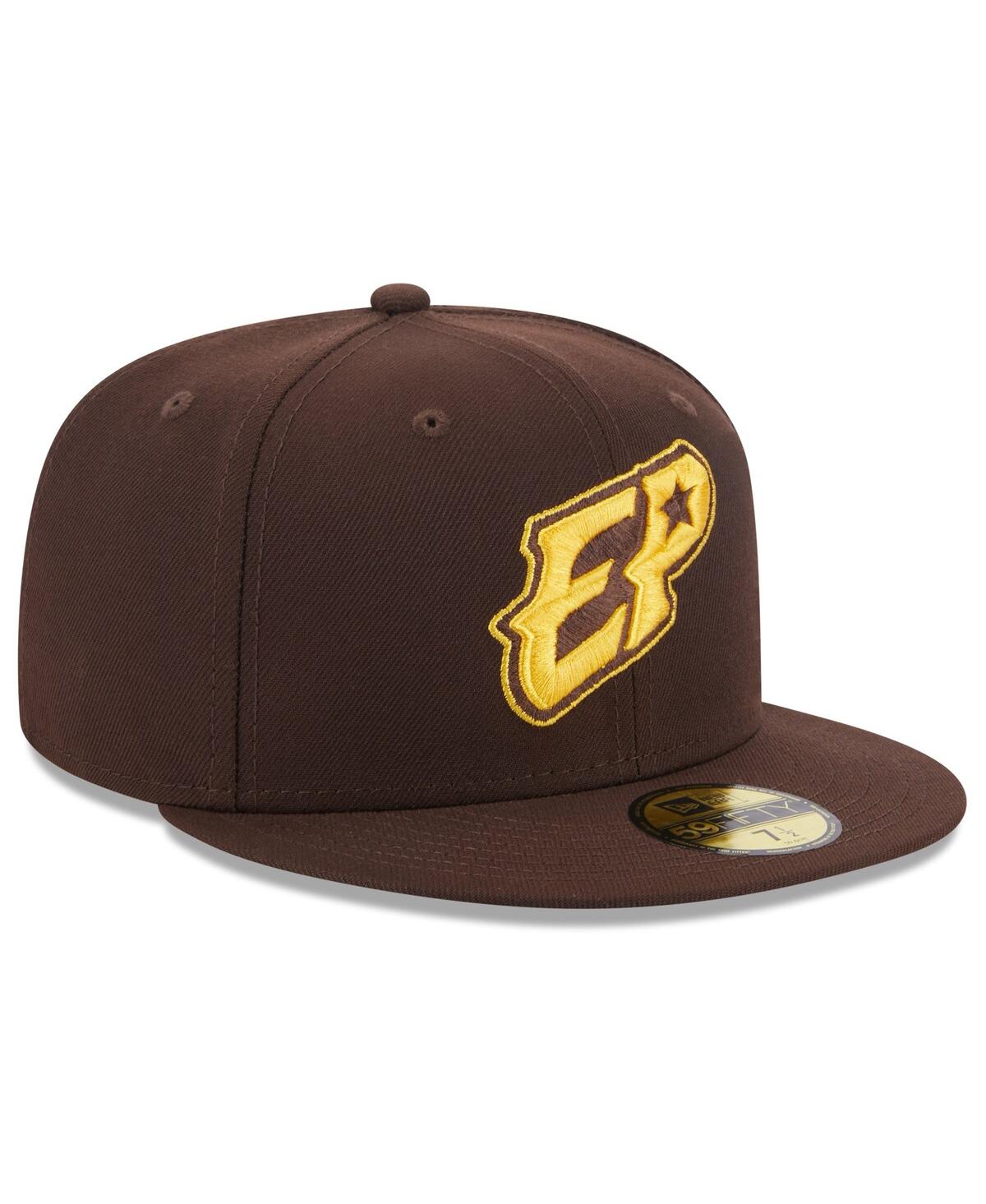 Men's New Era Brown El Paso Chihuahuas Authentic Collection Alternate Logo 59FIFTY Fitted Hat