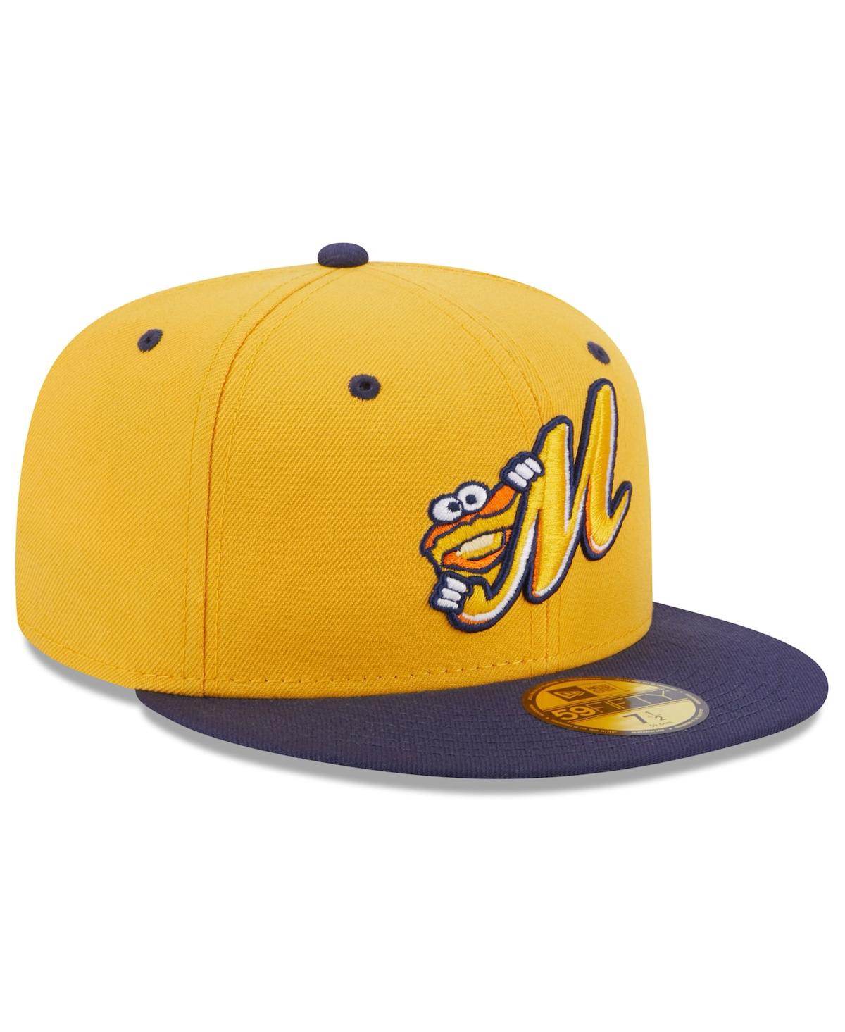 Shop New Era Men's  Gold Montgomery Biscuits Authentic Collection Alternate Logo 59fifty Fitted Hat
