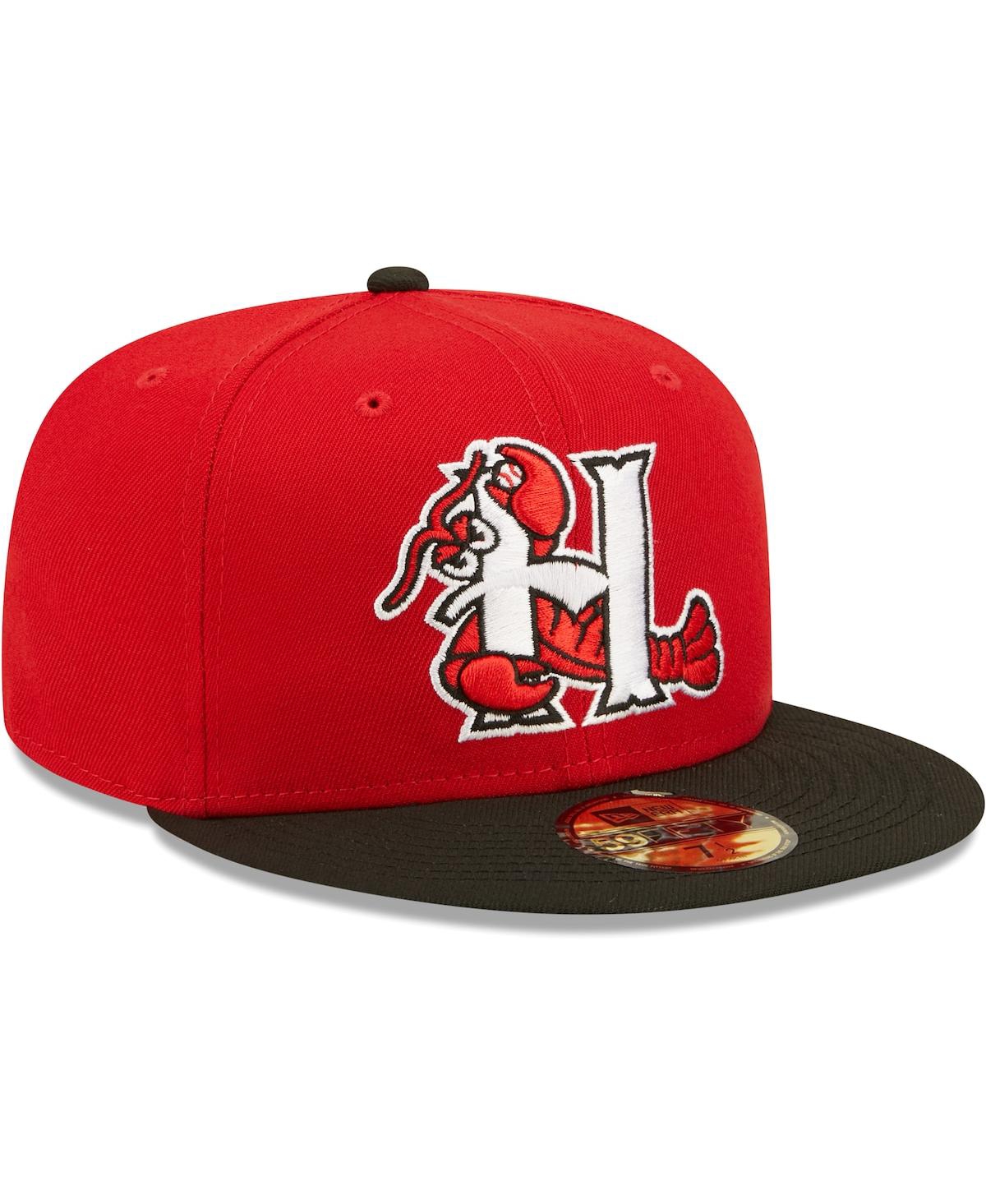 New Era Red Hickory Crawdads Authentic Collection Team Home 59fifty Fitted Hat In Red