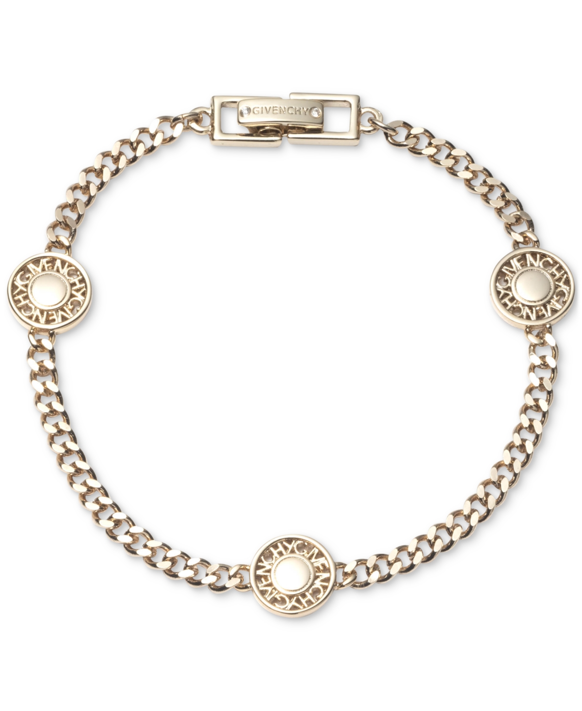Givenchy Gold-tone Logo Coin Chain Link Bracelet