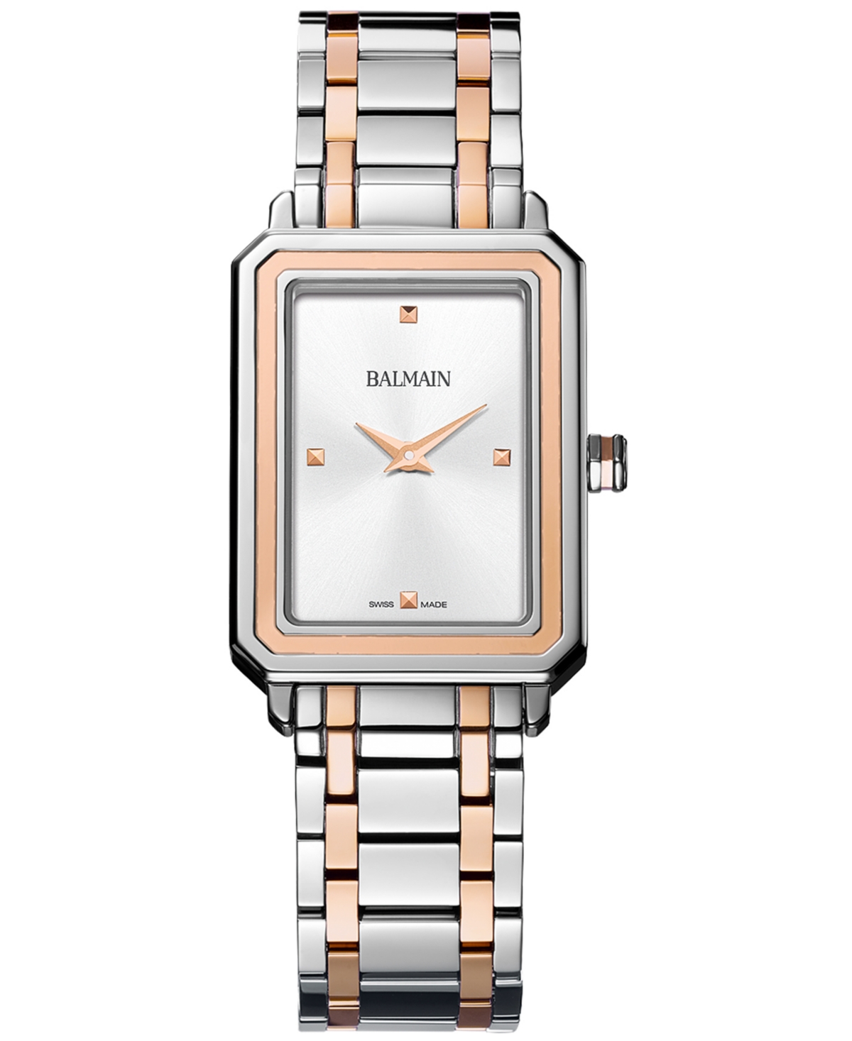 Women's Swiss Eirini Two-Tone Stainless Steel Bracelet Watch 25x33mm - Silver/pink