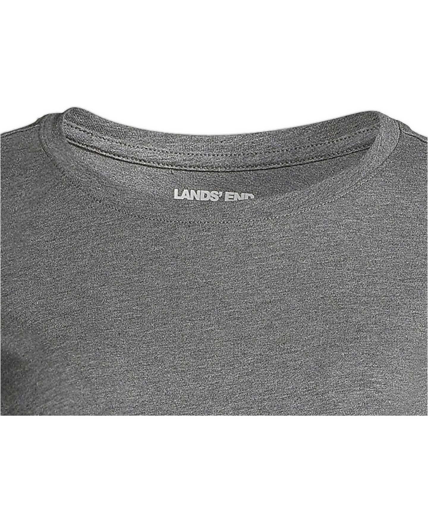 Женская футболка Lands' End Relaxed Supima Cotton Long Sleeve Crew Neck, цвет: Угольный меланжевый — фото 3