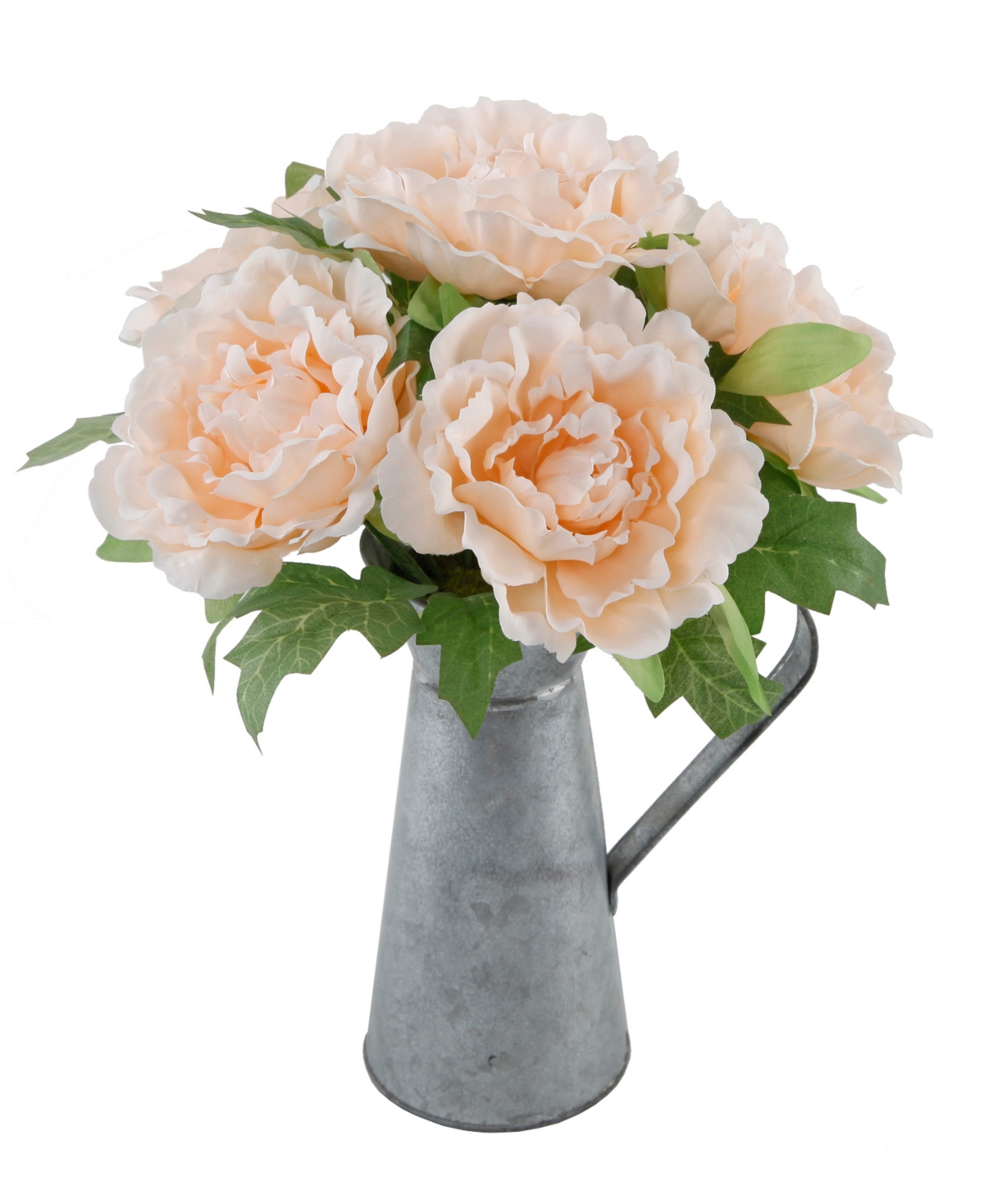 13" Tall Peony in Tin - Peach