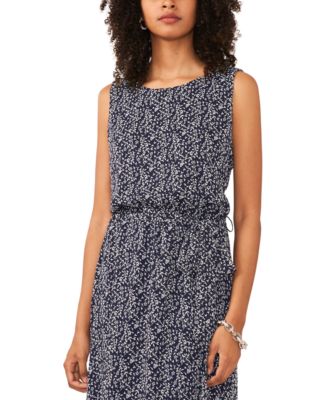 MSK Women's Sleeveless Blouson Tie-Waist Chiffon Midi Dress