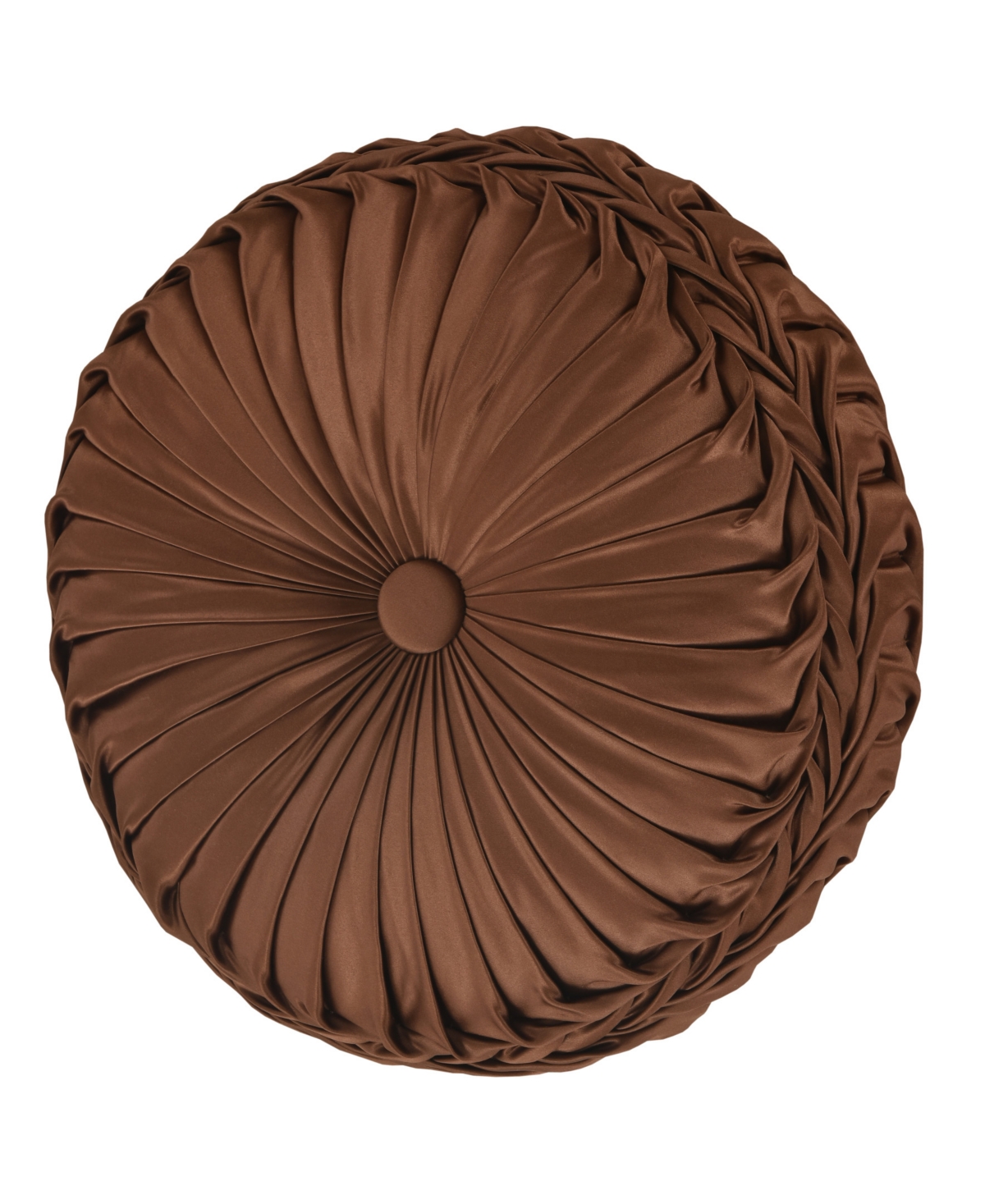 J Queen New York La Boheme Tufted Round Decorative Pillow, 15" In Copper