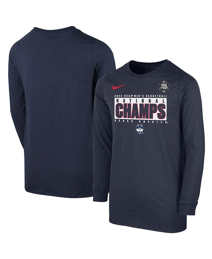 Nike / Men's UConn Huskies Grey Dri-FIT Cotton Long Sleeve T-Shirt