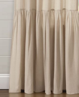Lush Decor Farmhouse Faux Linen Tab Top Window Curtain Panel Single