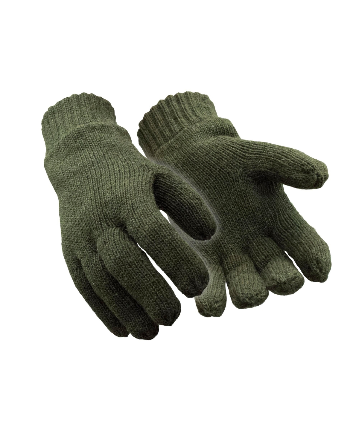 Men's Warm Fleece Lined Insulated Ragg Wool Gloves - Green