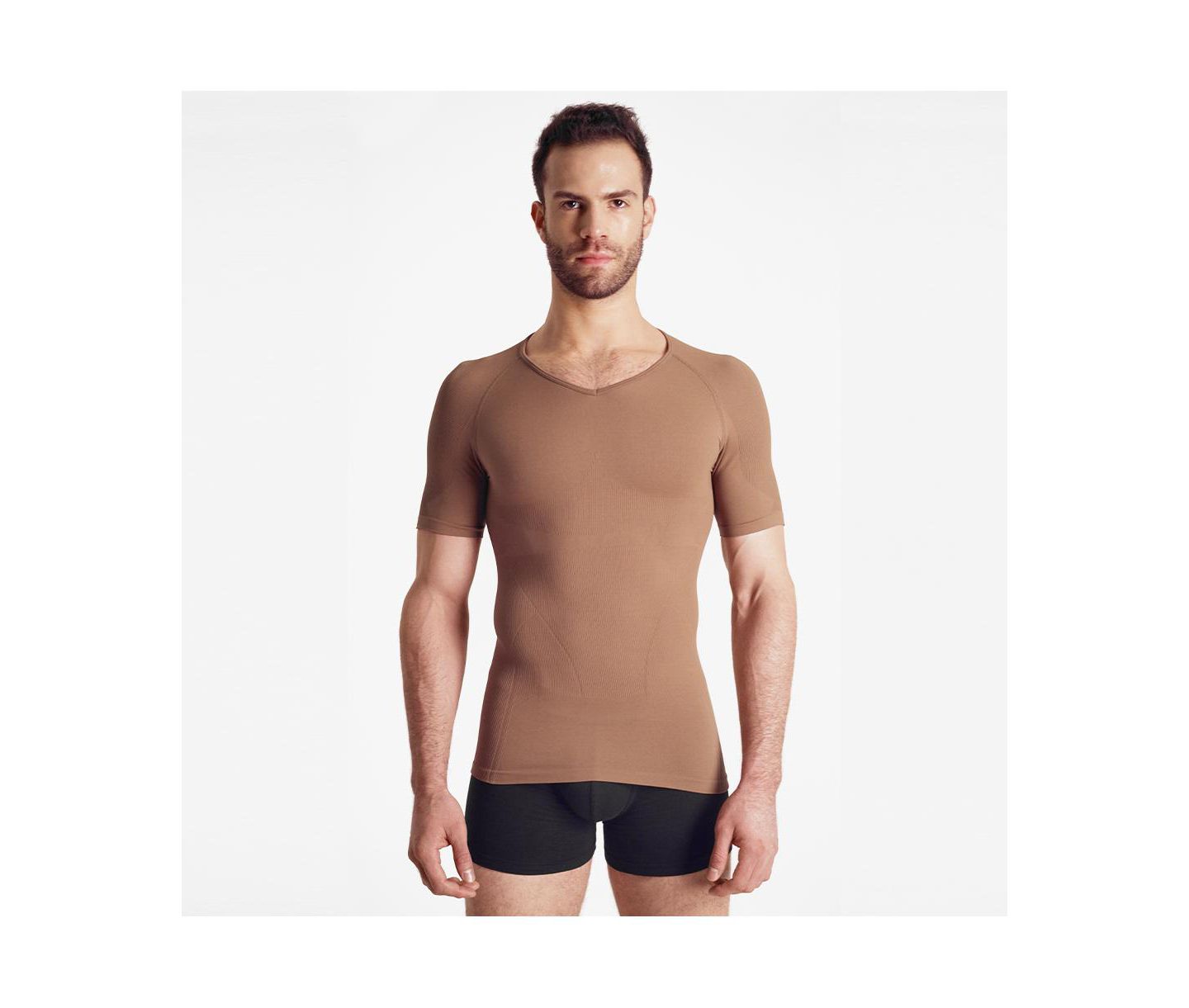 Мужская футболка Rounderbum Seamless Compression, цвет: Какао — фото 1
