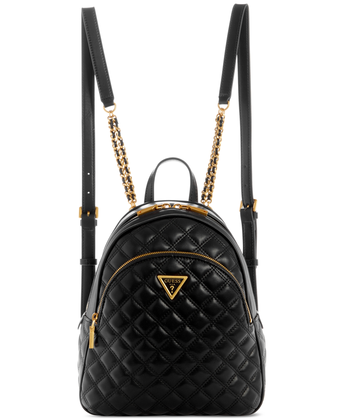 Guess Giully Small Double Compartment Quilted Backpack In Black