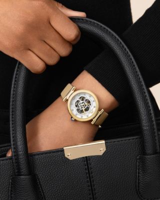 Women's Laura Automatic Genuine Leather Band Watch 1212BLAL