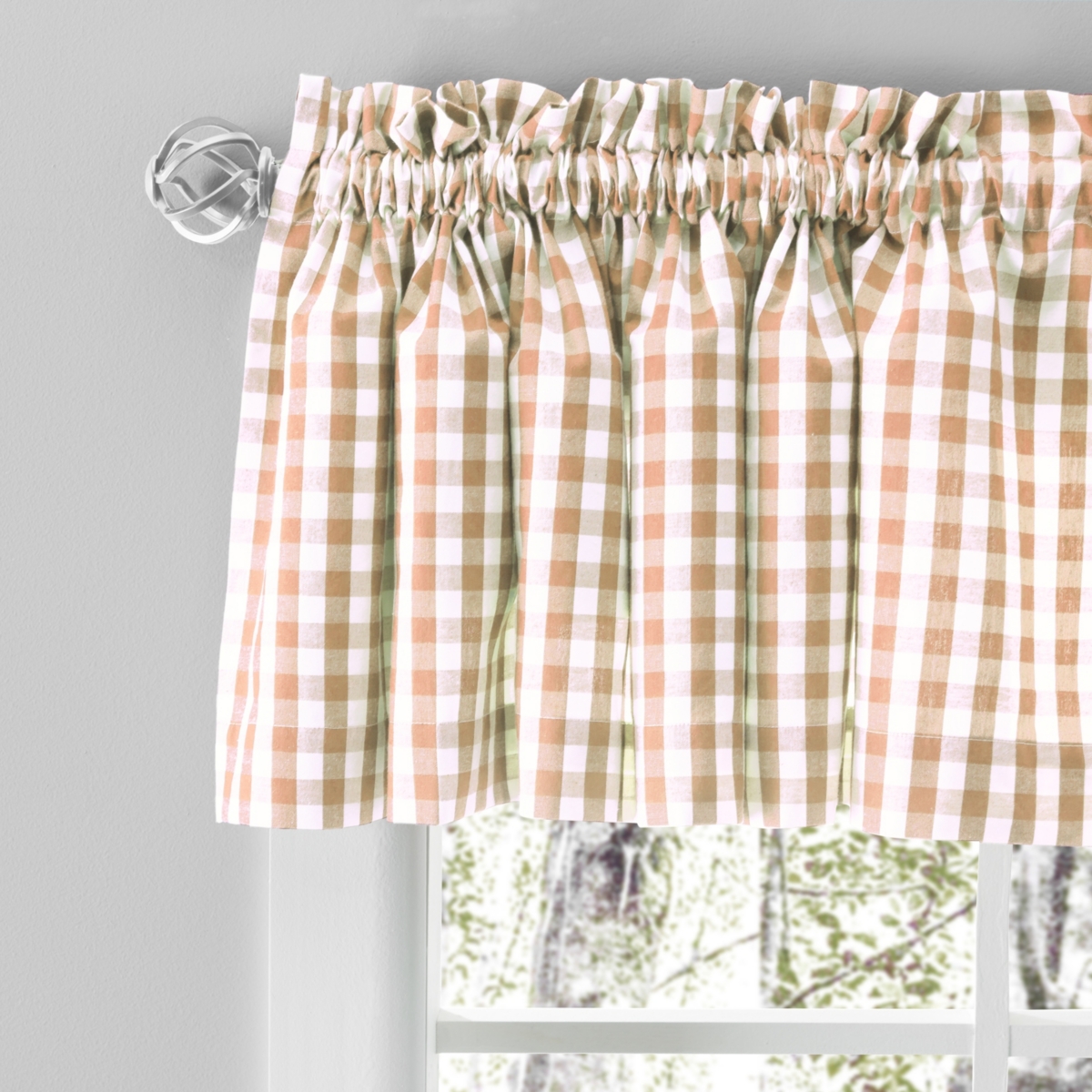 Ricardo Checkmate Rod Pocket Tailored Valance Curtains 100"W x 15"L