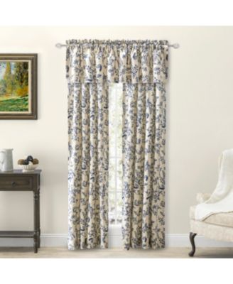 Waverly Gardens Tailored Curtain Panel Pair with tiebacks 84"W x 72"L