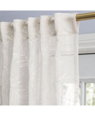 Sheer Leaf Rod Pocket With Back Tab Patio Curtain Panel 104"W x 84"L