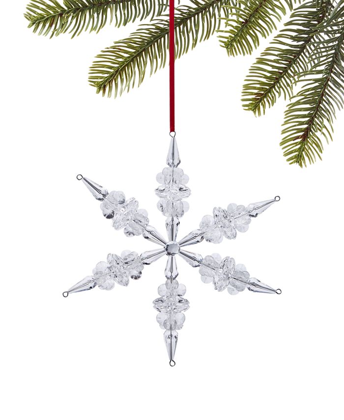 Holiday Lane Crystal Christmas Snowflake Ornament, Created for Macy's ...