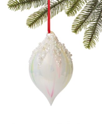 Holiday Lane - Milk Paint Imitation Pearl-Trim Drop Ornament