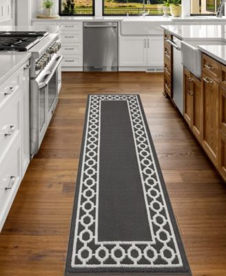 Christine Trellis Border Tufted Runner Rugs