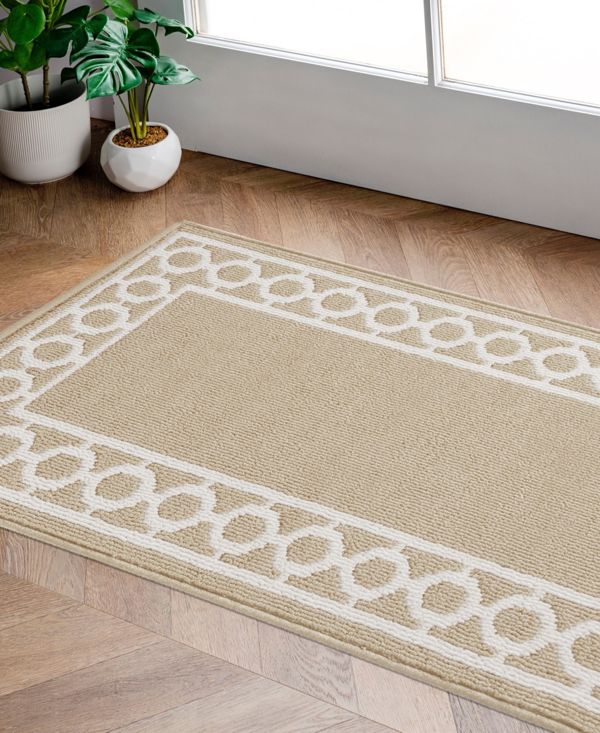 Jean Pierre Christine Trellis Border Tufted Runner Rug