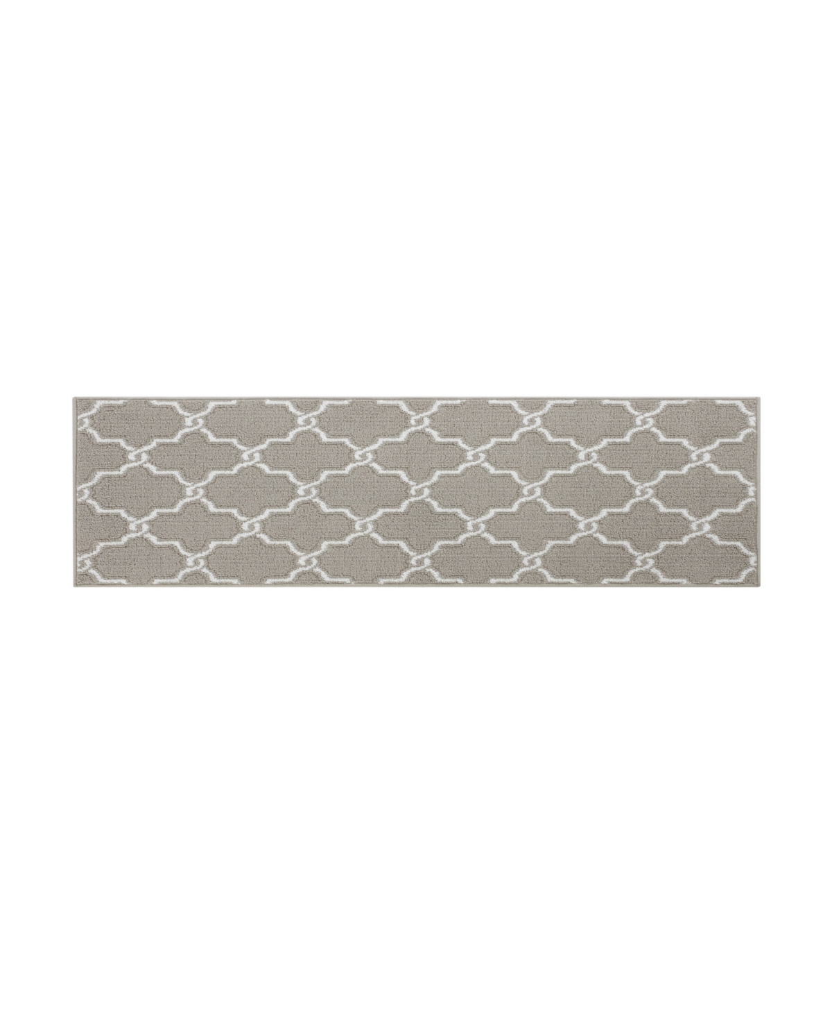 Jean Pierre - Machine Washable Yohan Trellis Tufted Runner Rug, 26" X 96" In Light Gray And White