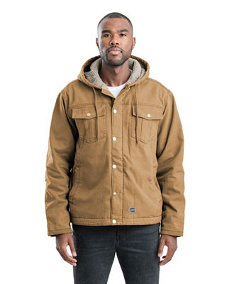 Berne Men's Vintage Washed Sherpa-Lined Hooded Jacket Big & Tall - Macy's