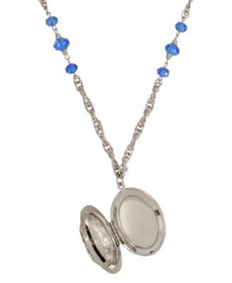 Enamel Crystal Star of Bethlehem Locket Bead Necklace