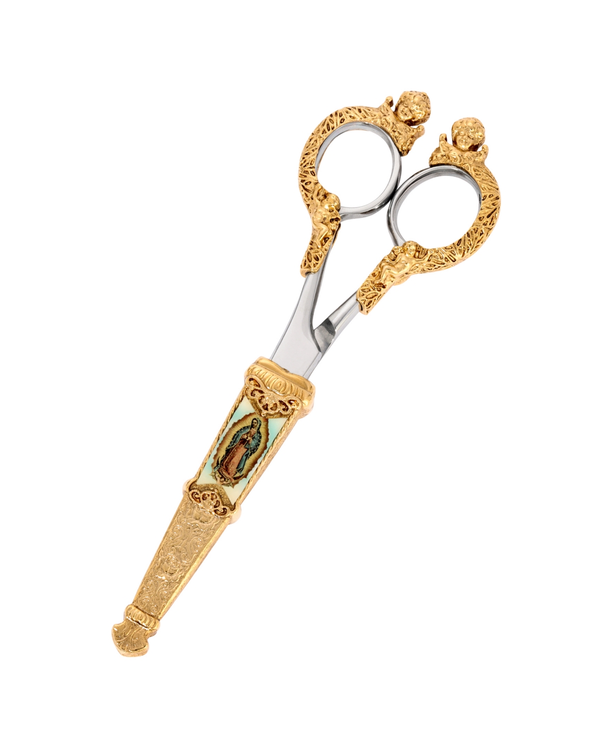 2028 Enamel Lady Of Guadalupe Scissors With Holder In Multi