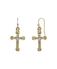 Crystal Cross Drop Earrings