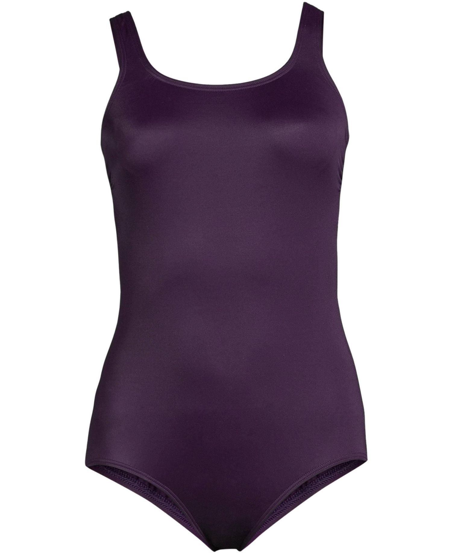 Plus Size Long Chlorine Resistant Soft Cup Tugless Sporty One-Piece Swimsuit