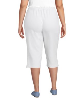 Plus Size Sport Knit High Rise Elastic Waist Capri Pants