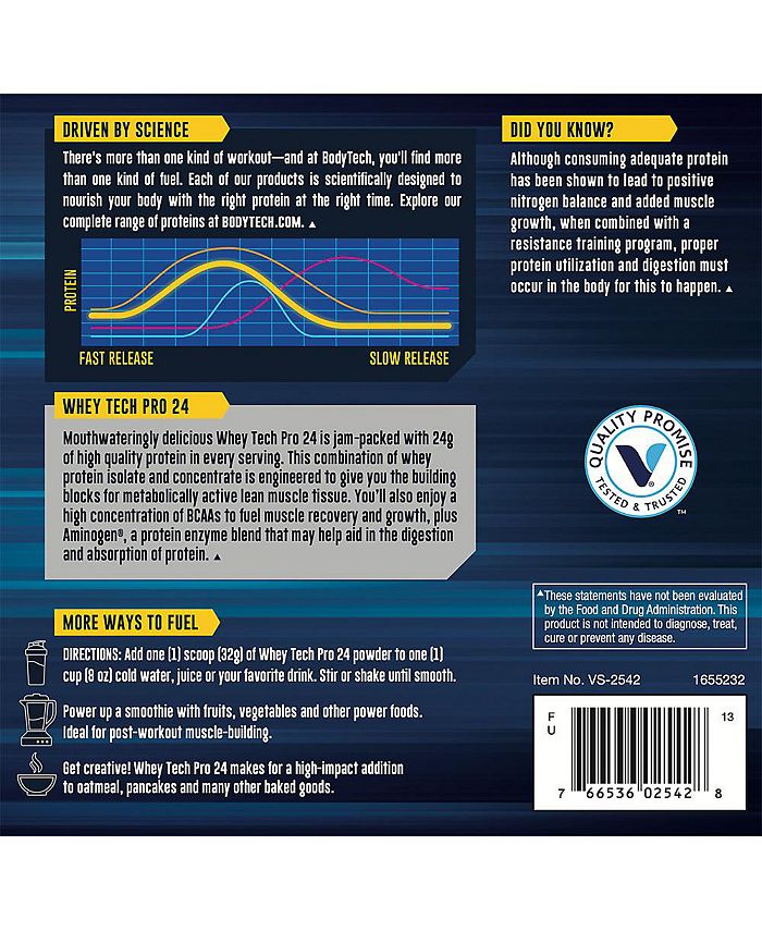 BodyTech Whey Tech Pro 24 Whey Protein Isolate & Concentrate Powder