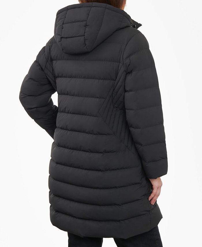 Michael Kors Women's Plus Size Hooded Faux-Leather-Trim Puffer Coat ...