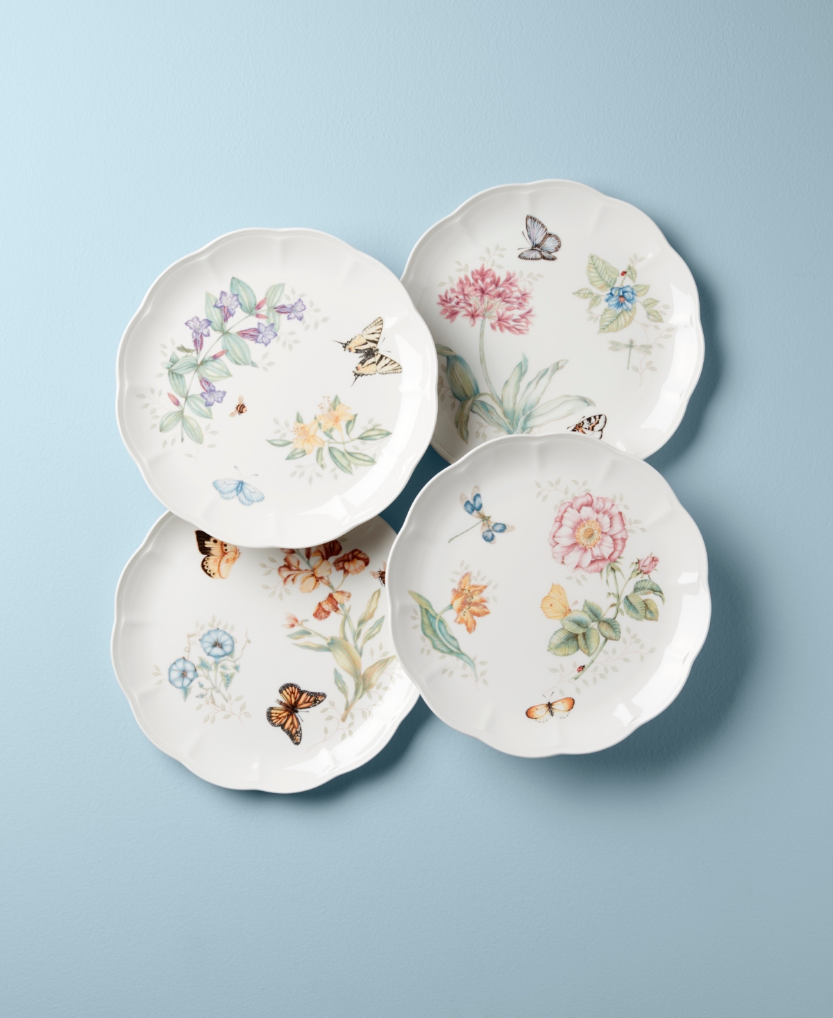 Lenox Butterfly Meadow 4-Piece Dinner Plate Set - Multi And White