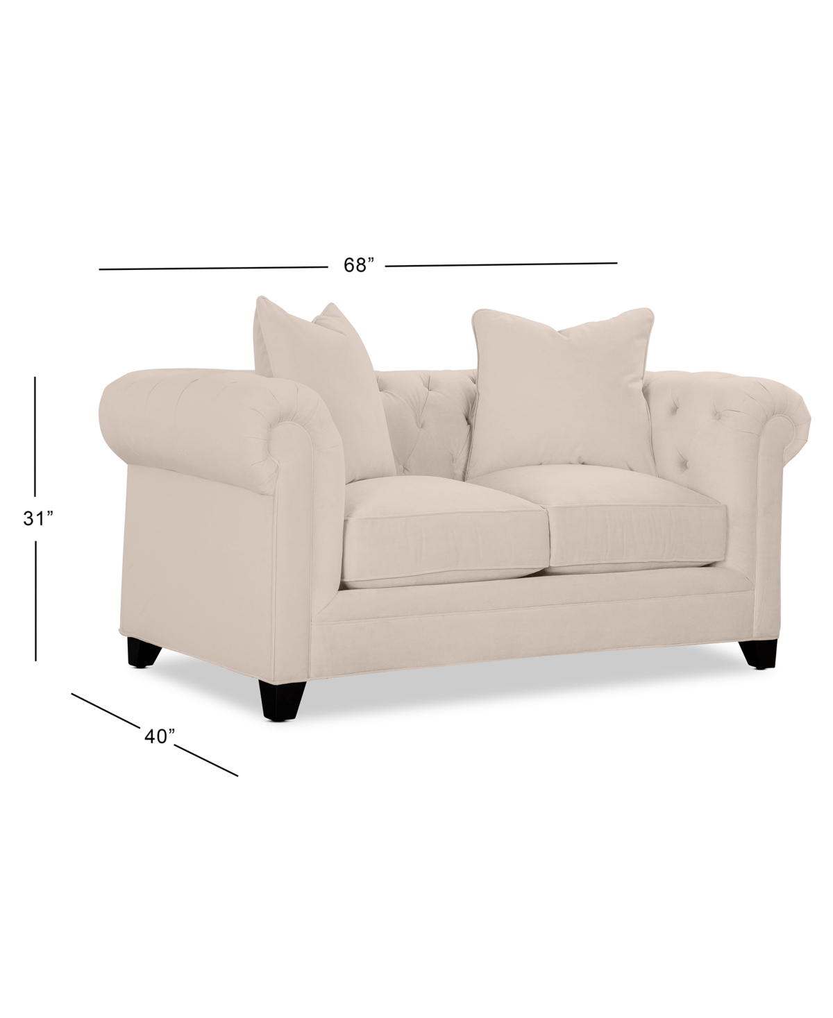 Kallison Fabric Loveseat, Created for Macy's