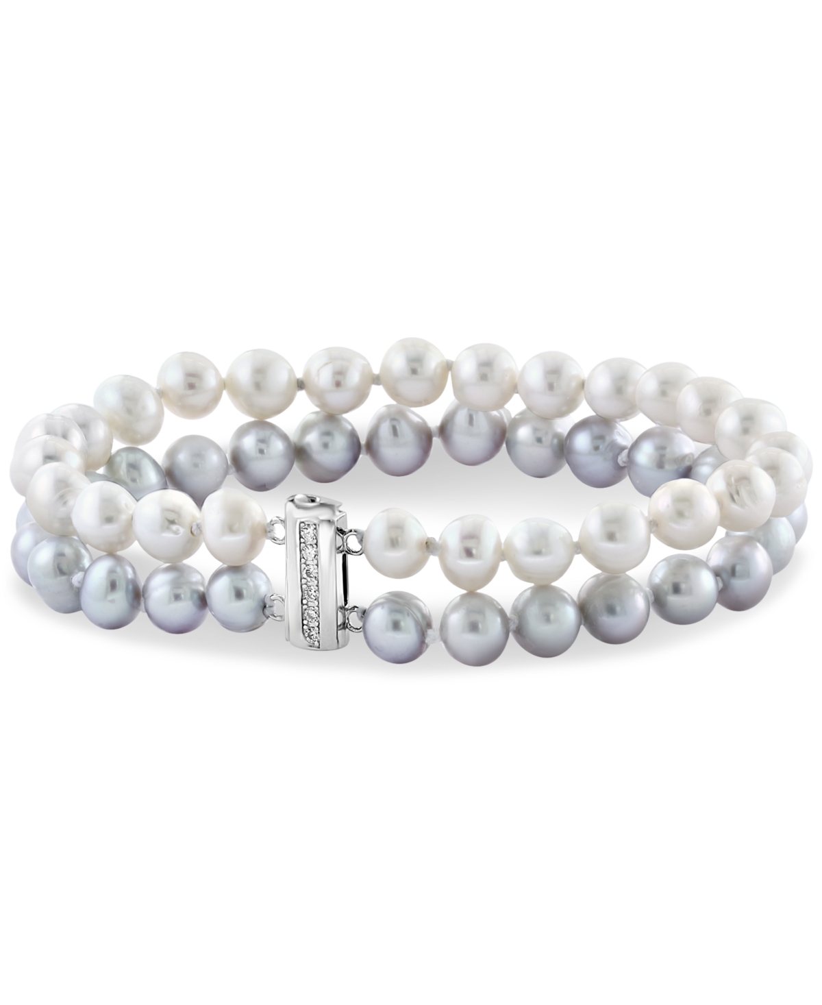 Effy Collection Effy Pink & White Freshwater Pearl (6 1/3 In Gray  White