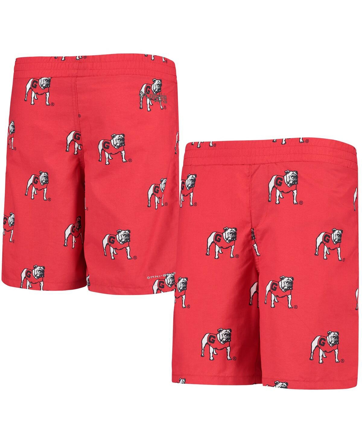 Columbia Kids' Big Boys And Girls  Red Georgia Bulldogs Backcast Printed Omni-shade Shorts