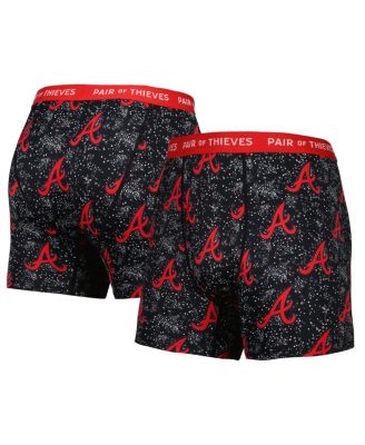 Men's Gray, Black Atlanta Braves Super Fit 2-Pack Boxer Briefs Set