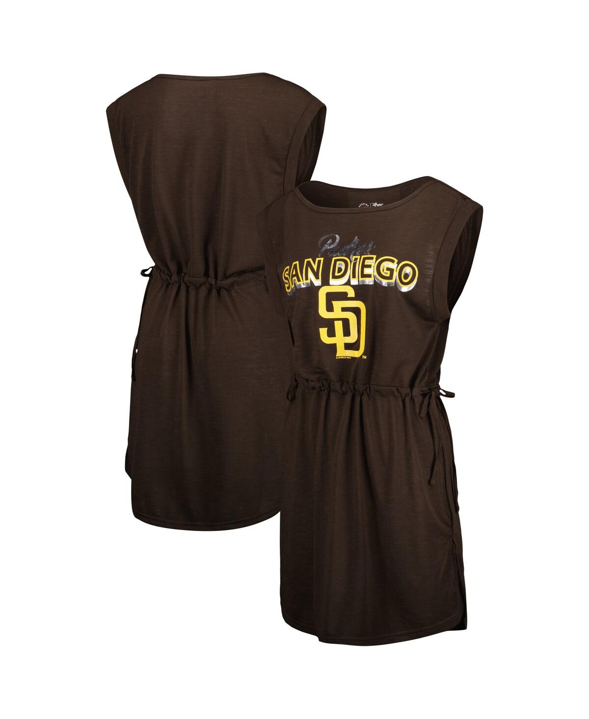 Shop G-iii 4her By Carl Banks Women's  Brown San Diego Padres G.o.a.t Swimsuit Cover-up Dress