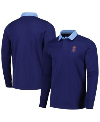Men's 2023 Player Navy New York City FC Travel Long Sleeve Polo Shirt