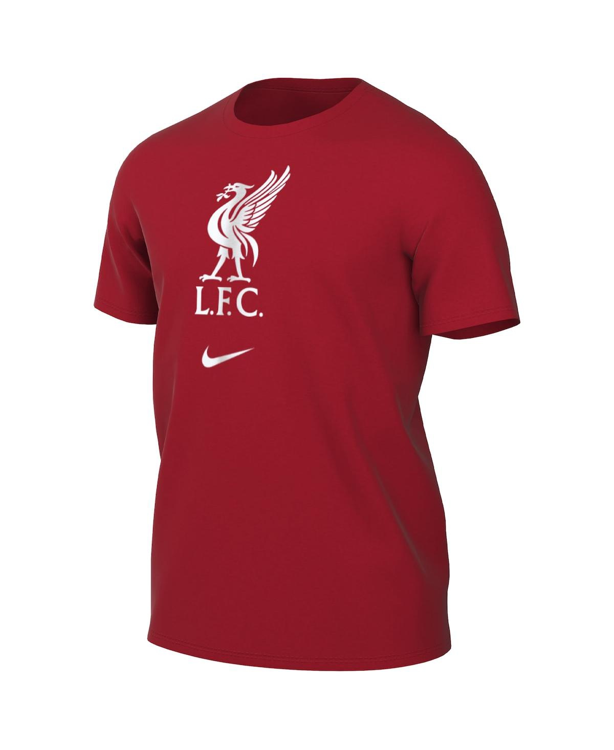 Shop Nike Men's  Red Liverpool Crest T-shirt