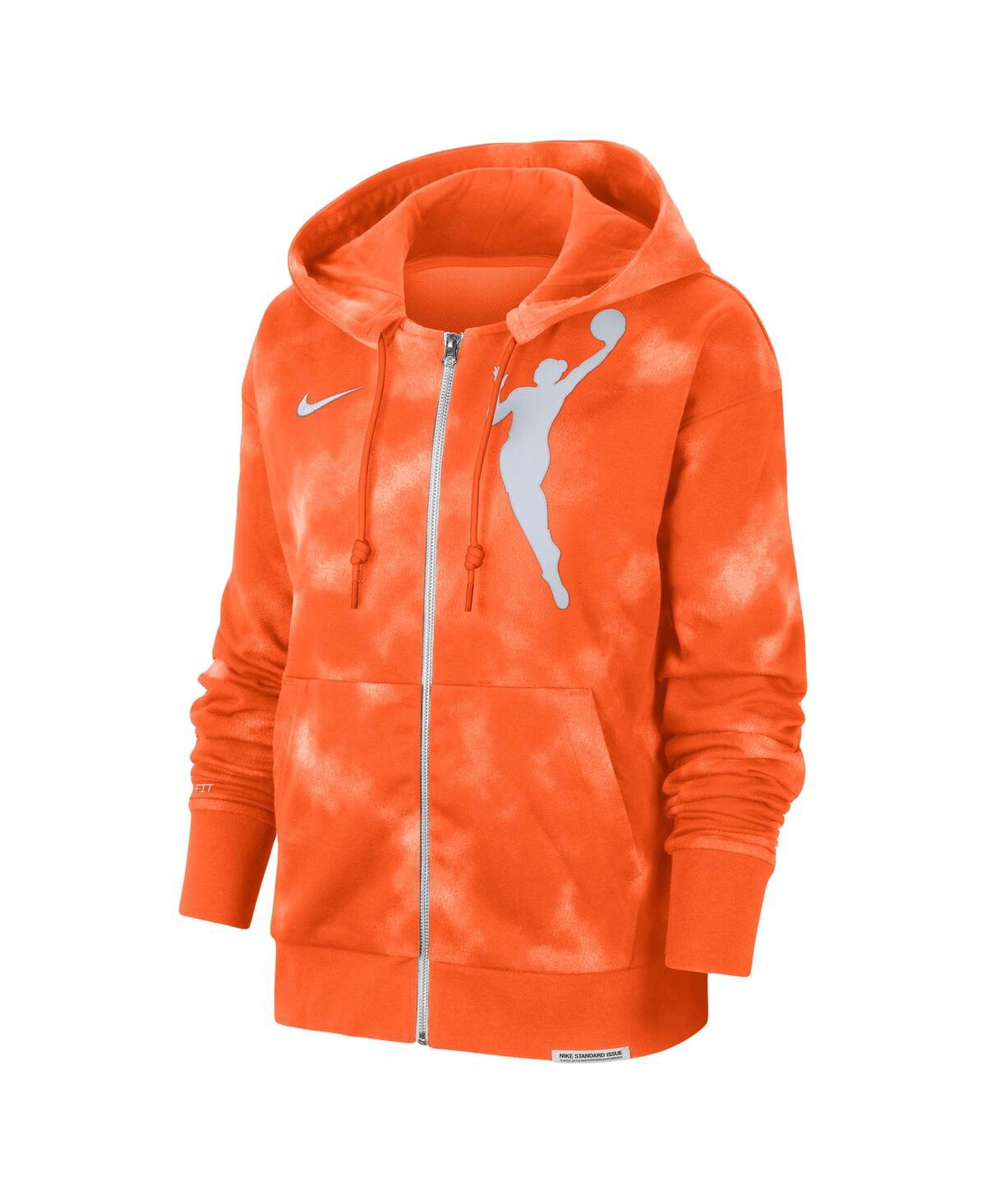 Shop Nike Women's  Orange Wnba Logowoman Team 13 Tie-dye Performance Full Zip Hoodie
