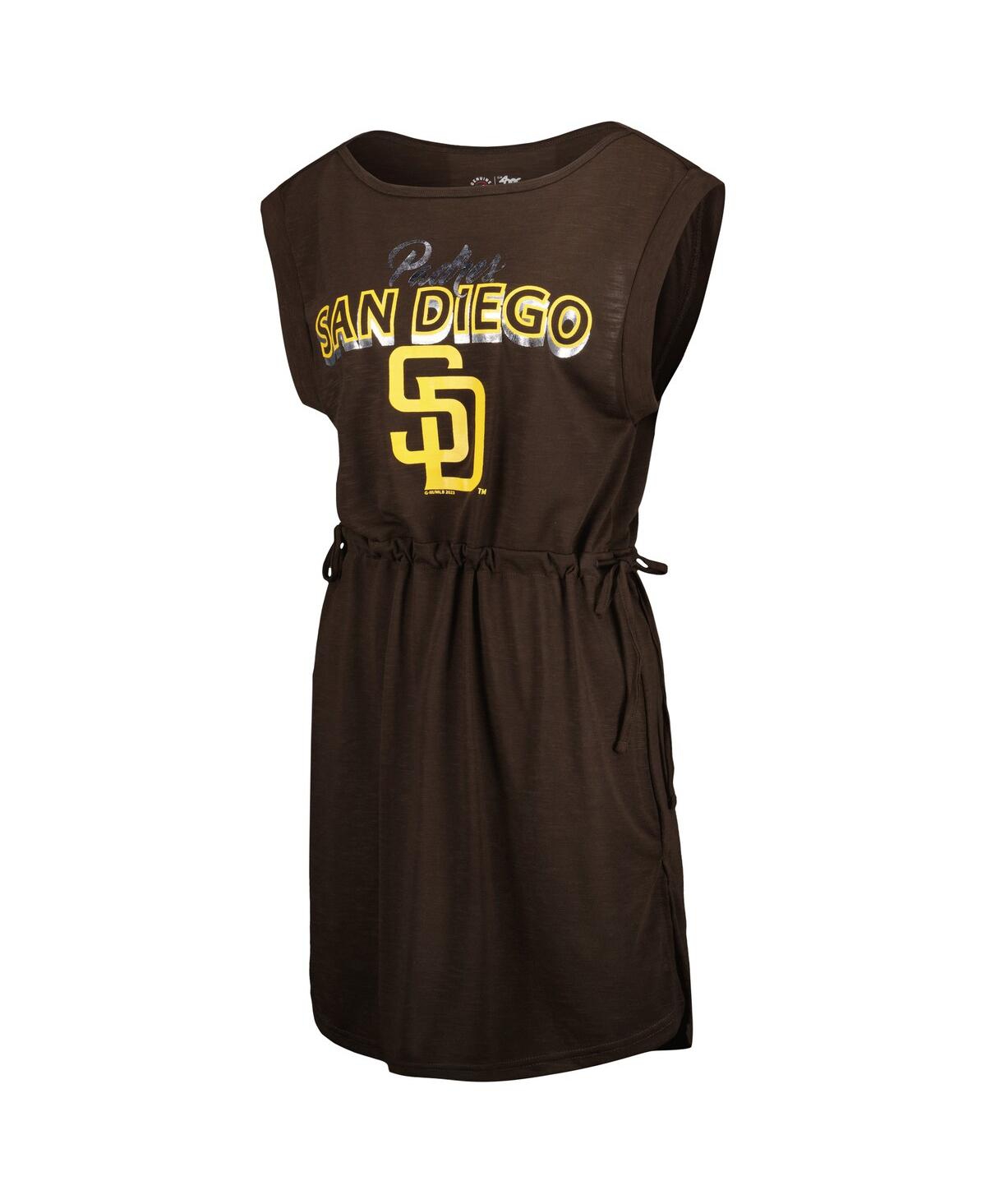 Shop G-iii 4her By Carl Banks Women's  Brown San Diego Padres G.o.a.t Swimsuit Cover-up Dress