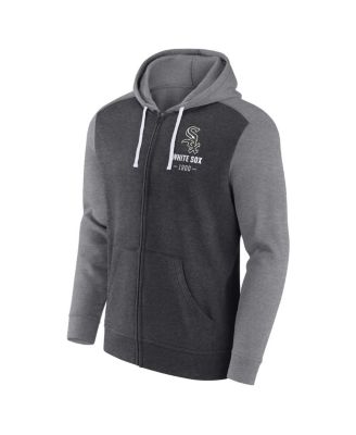 Men's Heathered Charcoal, Heathered Gray Chicago White Sox Blown Away Full-Zip Hoodie